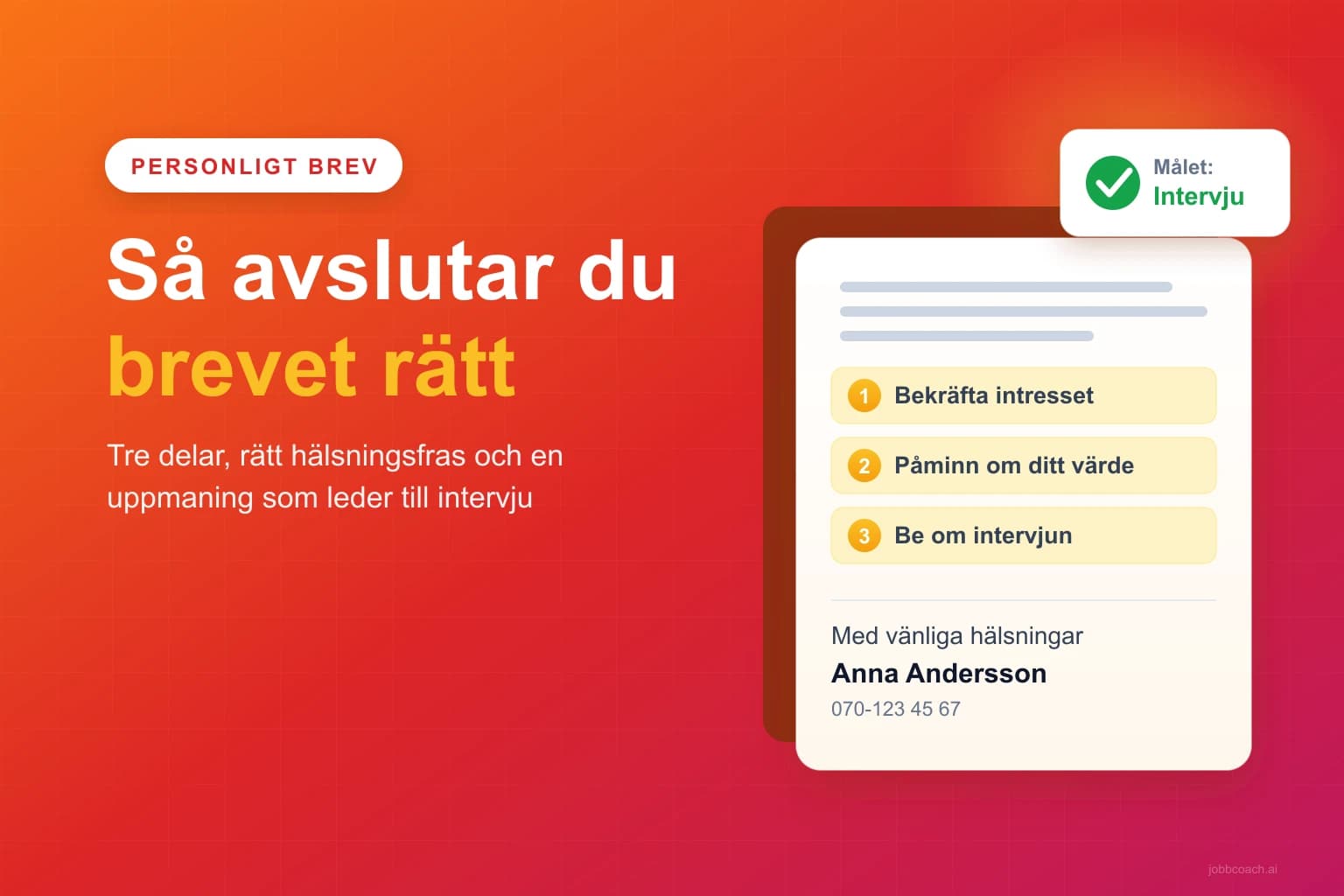 Slutet av ett personligt brev med en tydlig uppmaning och signatur