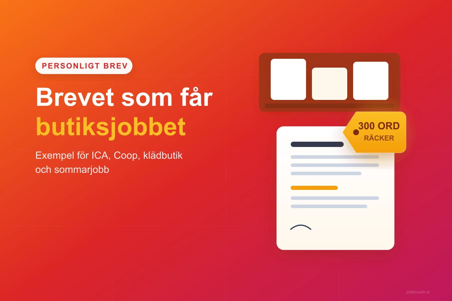 Ett personligt brev framför butikshyllor med kundvagn
