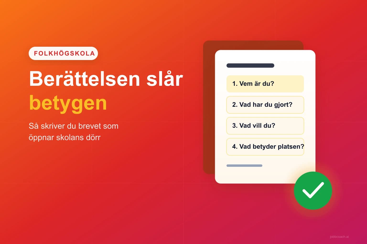 Ett personligt brev på väg till en folkhögskola