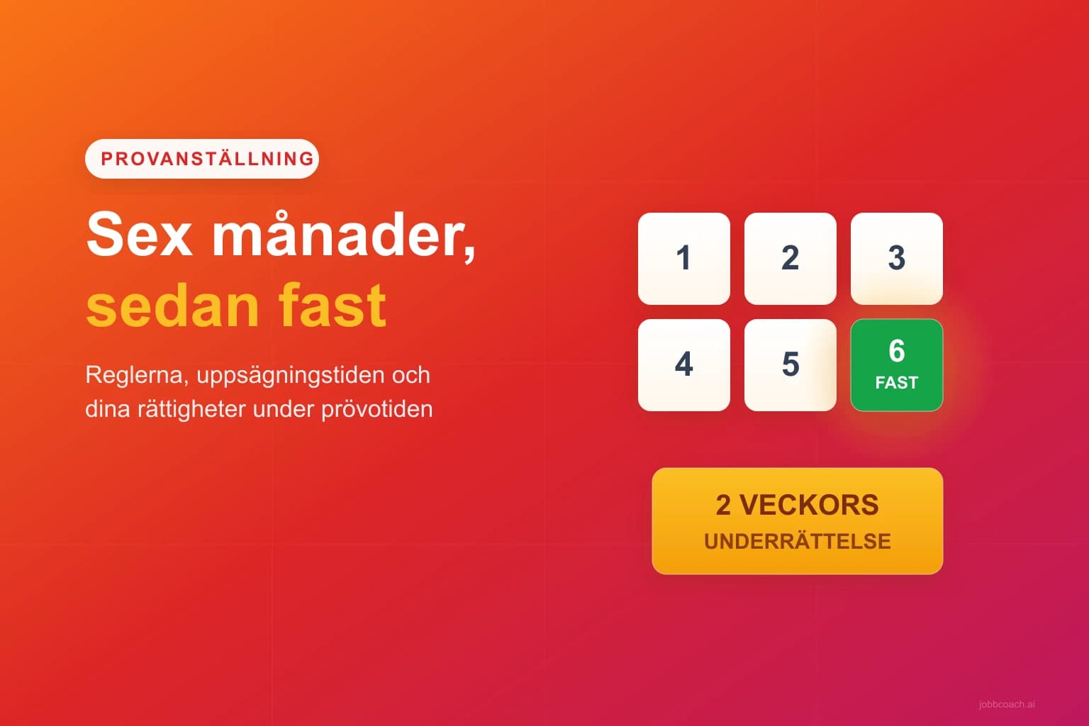 Ett anställningsavtal med en sex månaders prövotid markerad