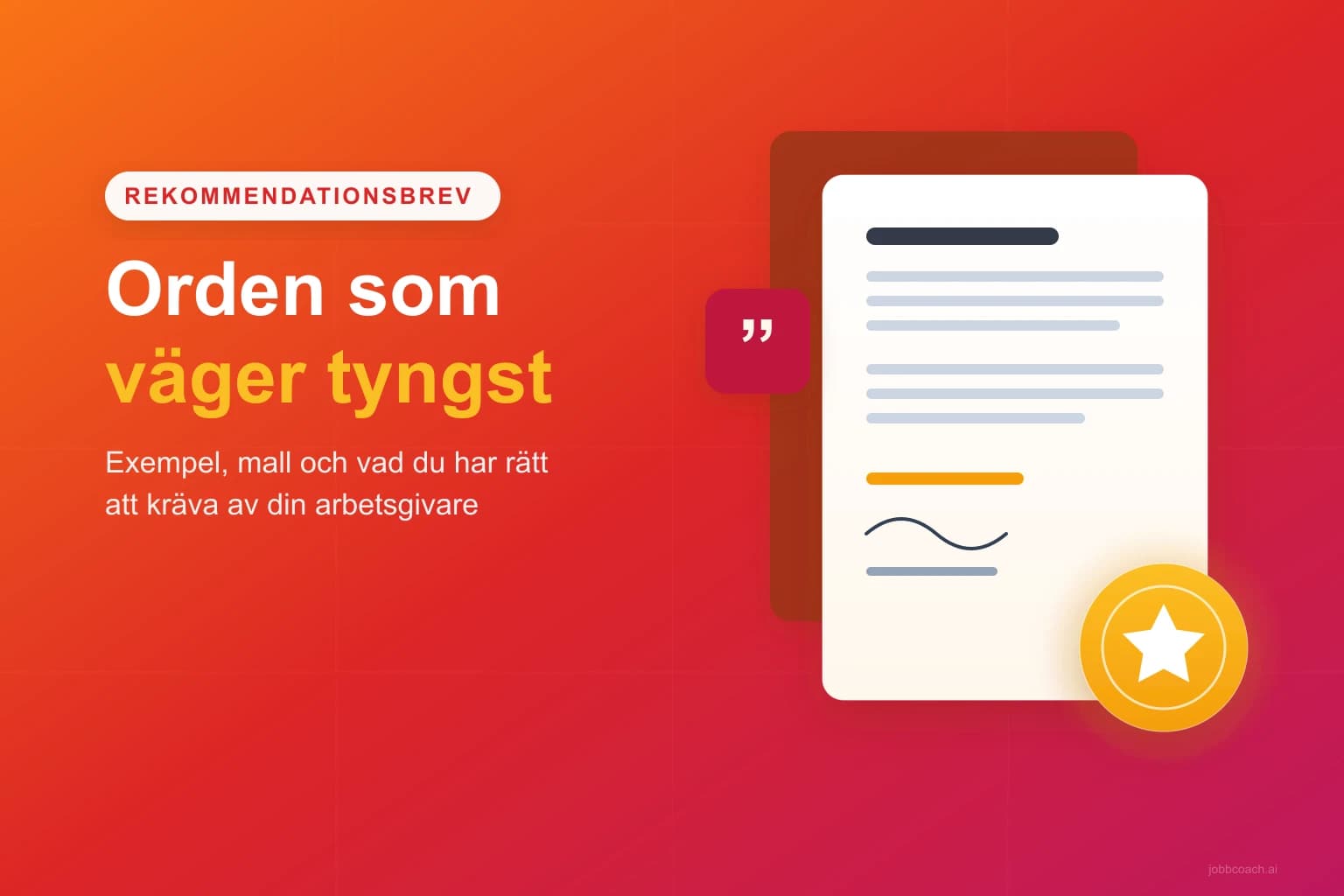 Rekommendationsbrev med signatur och stjärnmarkering