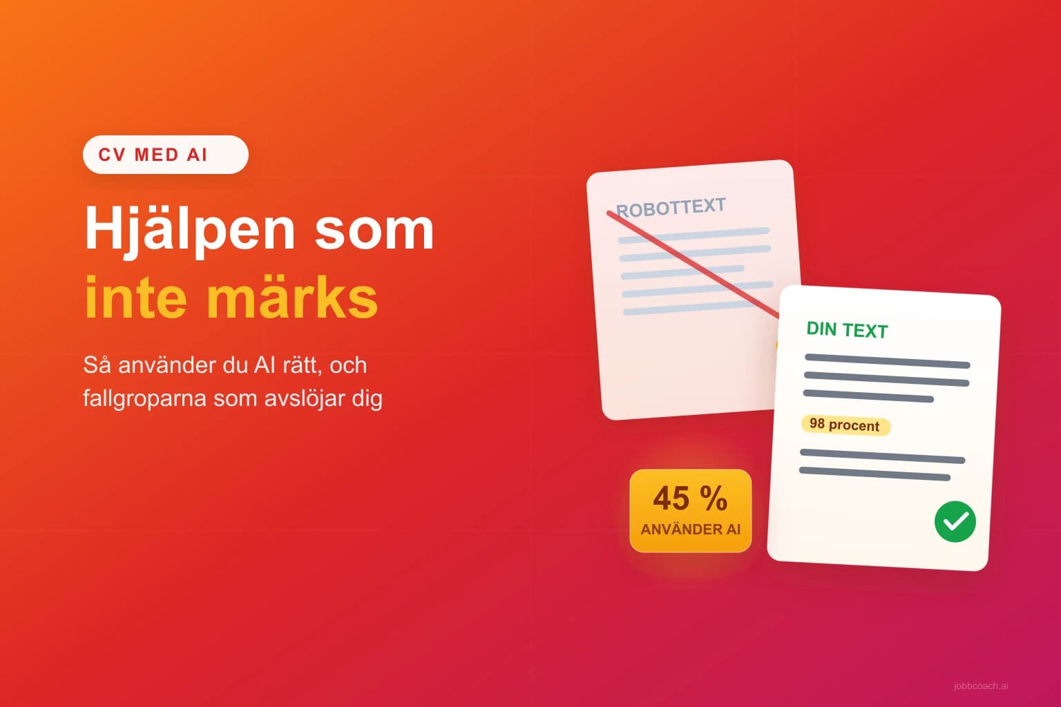 Ett CV-utkast som bearbetas från robottext till personlig text
